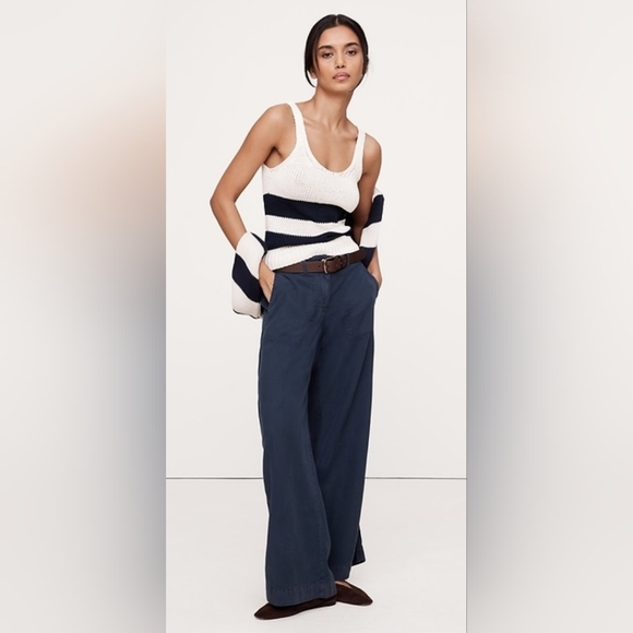 Banana Republic Pants - Banana Republic Wide Leg Soma Navy Size Small